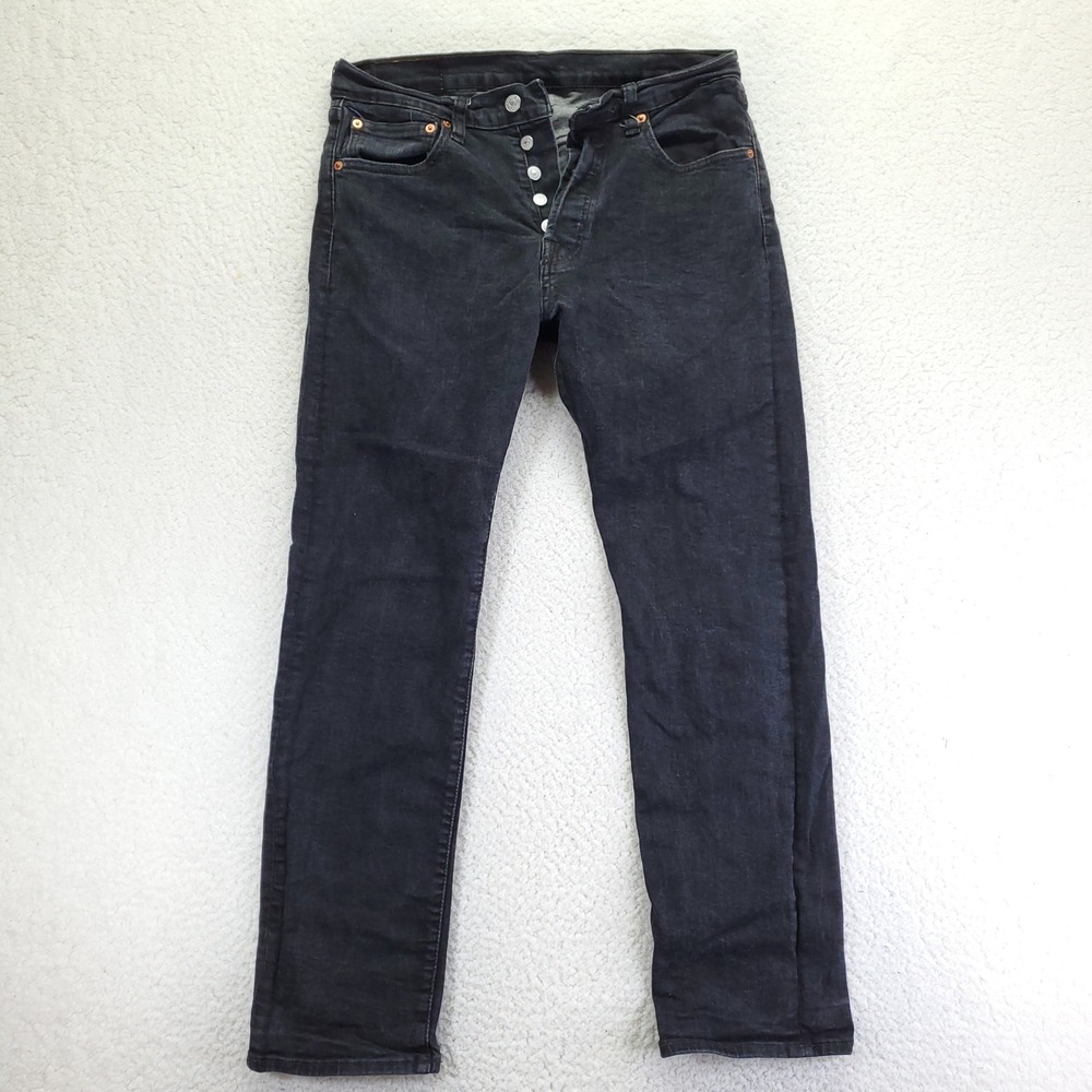 Levis 501 Original Fit Mens Black Straight Leg Button Fly Jeans 32x32 00501-0660